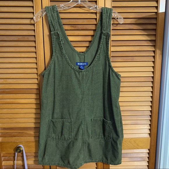 Blue Spice Dresses & Skirts - green corduroy overall dress